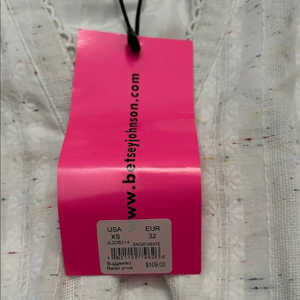 Betsey Johnson Spectator Tiered Midi Dress, White & Colored Speckles SizeXS, NWT - Picture 15 of 16